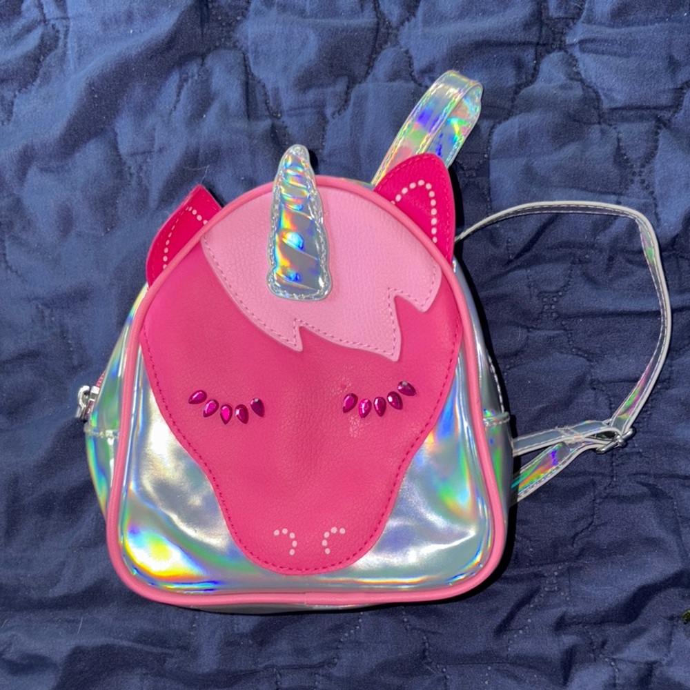 Pink and Silver Unicorn makeup bag
